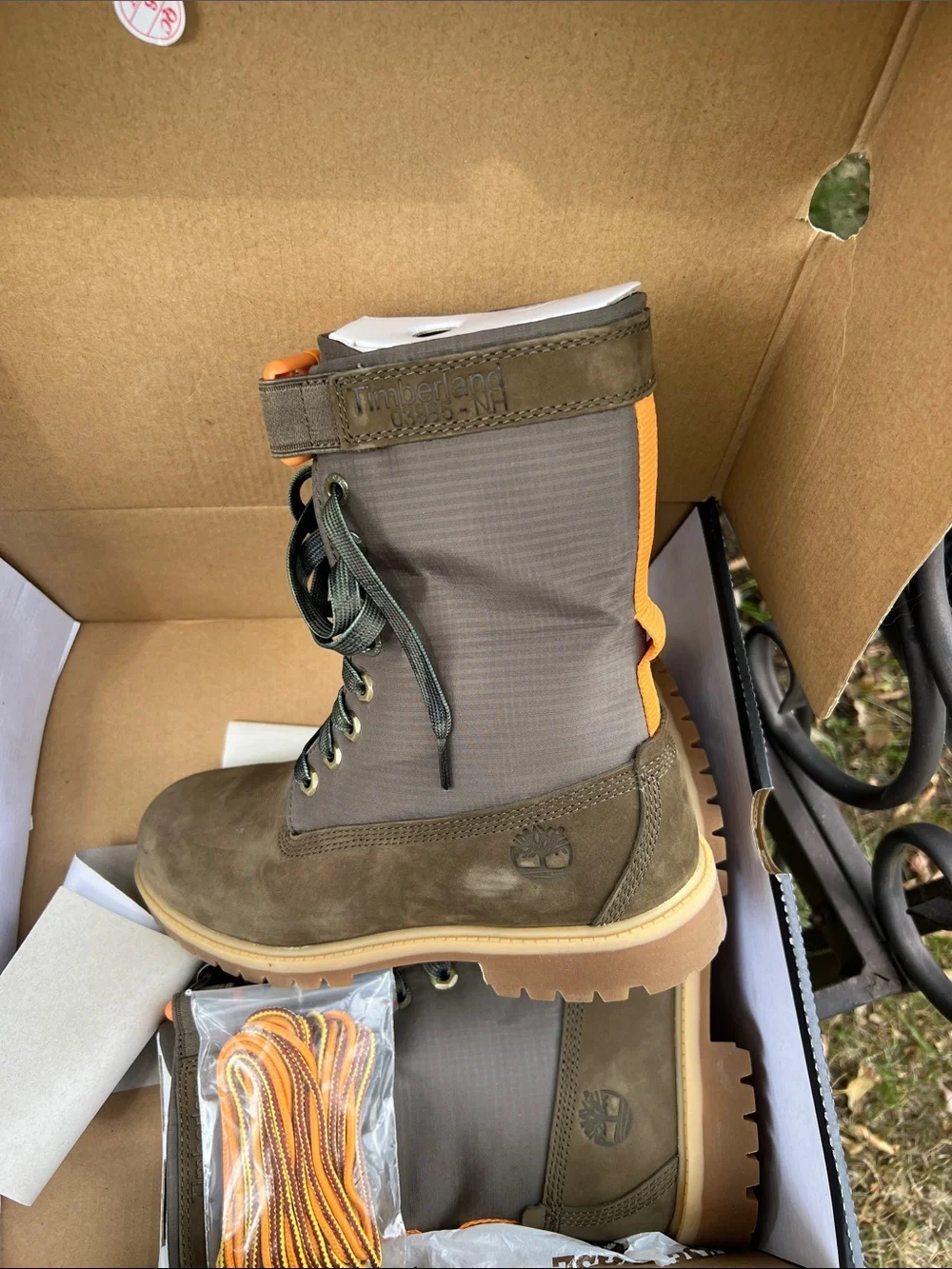 Timberland Men's Brown & Orange Waterproof Lace-Up Outdoor Boots